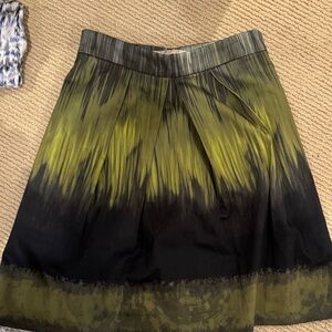 Lela Rose Olive and Black A-Line Skirt